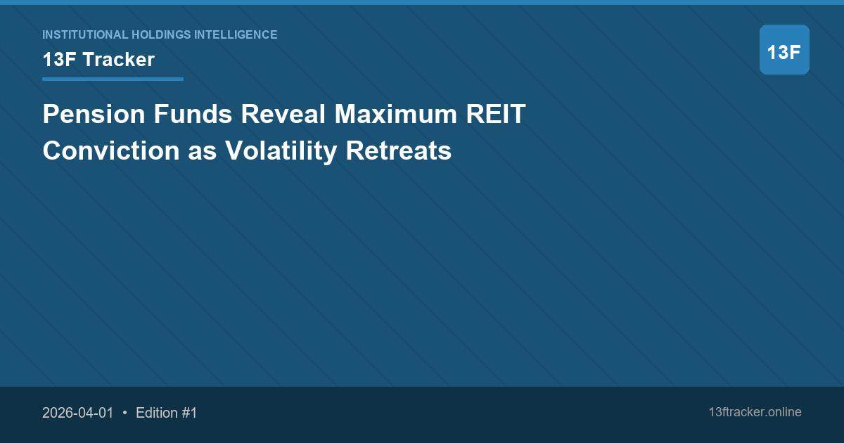 Pension Funds Reveal Maximum REIT Conviction as Volatility Retreats